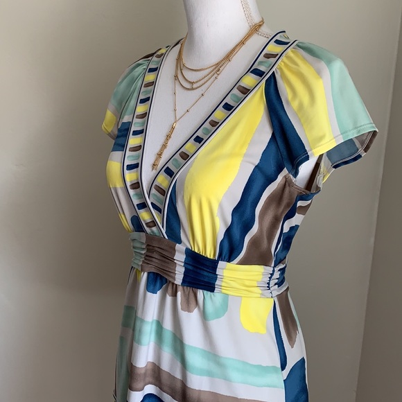 BCBGMaxAzria V-neck Empire Waist Blouse - Picture 2 of 10